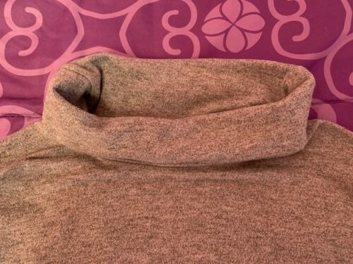 Girls super soft turtle neck sweater with lace Poof Girl size L gray good cond - Picture 5 of 7