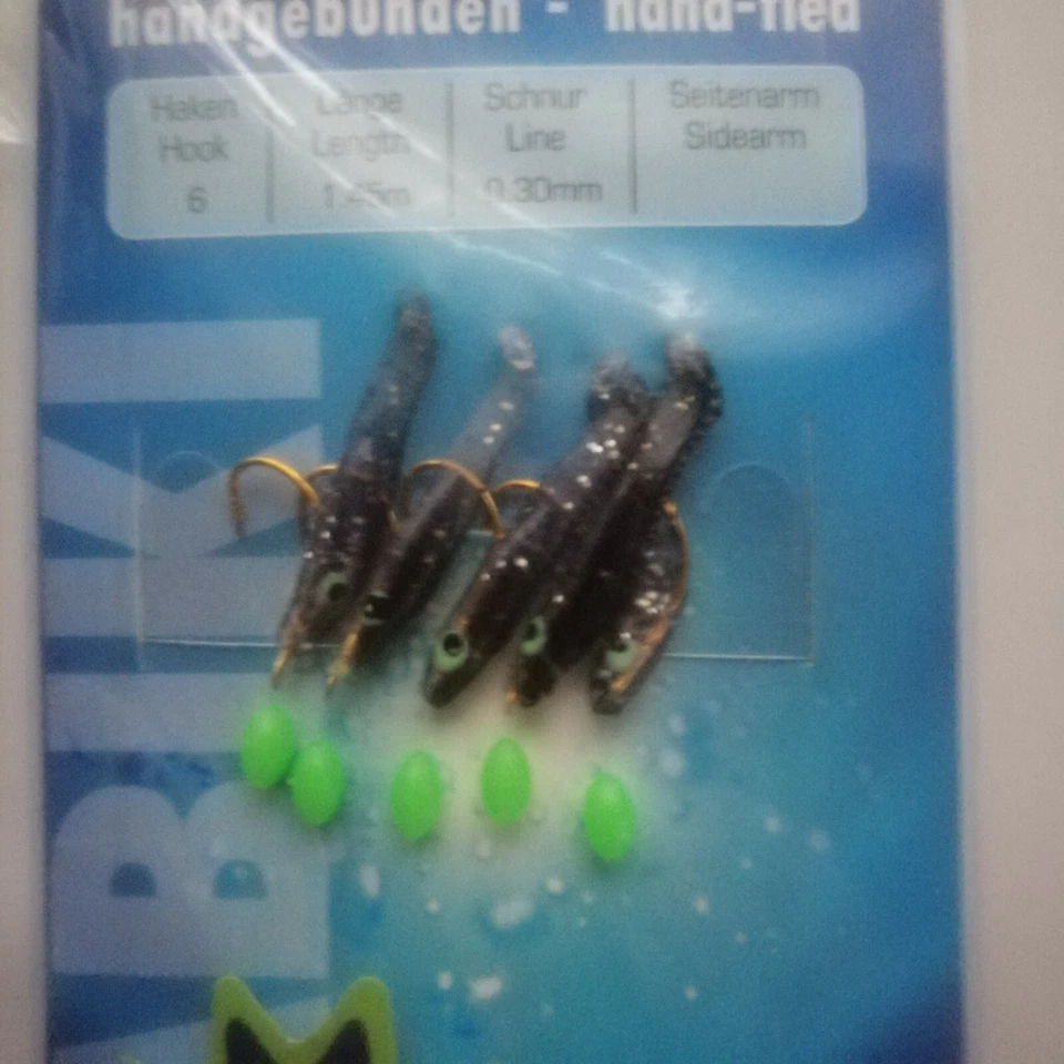 Heringspaternoster für Makrele und Hering mit Minifischchen GLO, Handgebunden  G - Bild 2 von 4