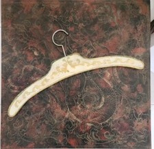 Antique Wooden Hanger Hand Carved Wood Gold Painted Hallmarked -Made In Italy