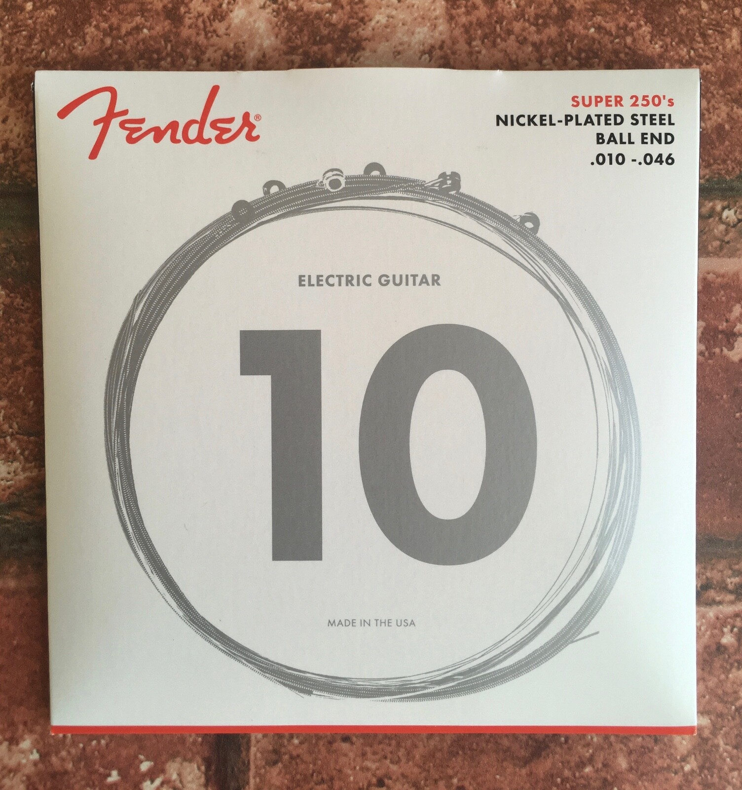 Fender USA Super 250R Electric Guitar Strings, Nickel Plated Steel, .010-.046