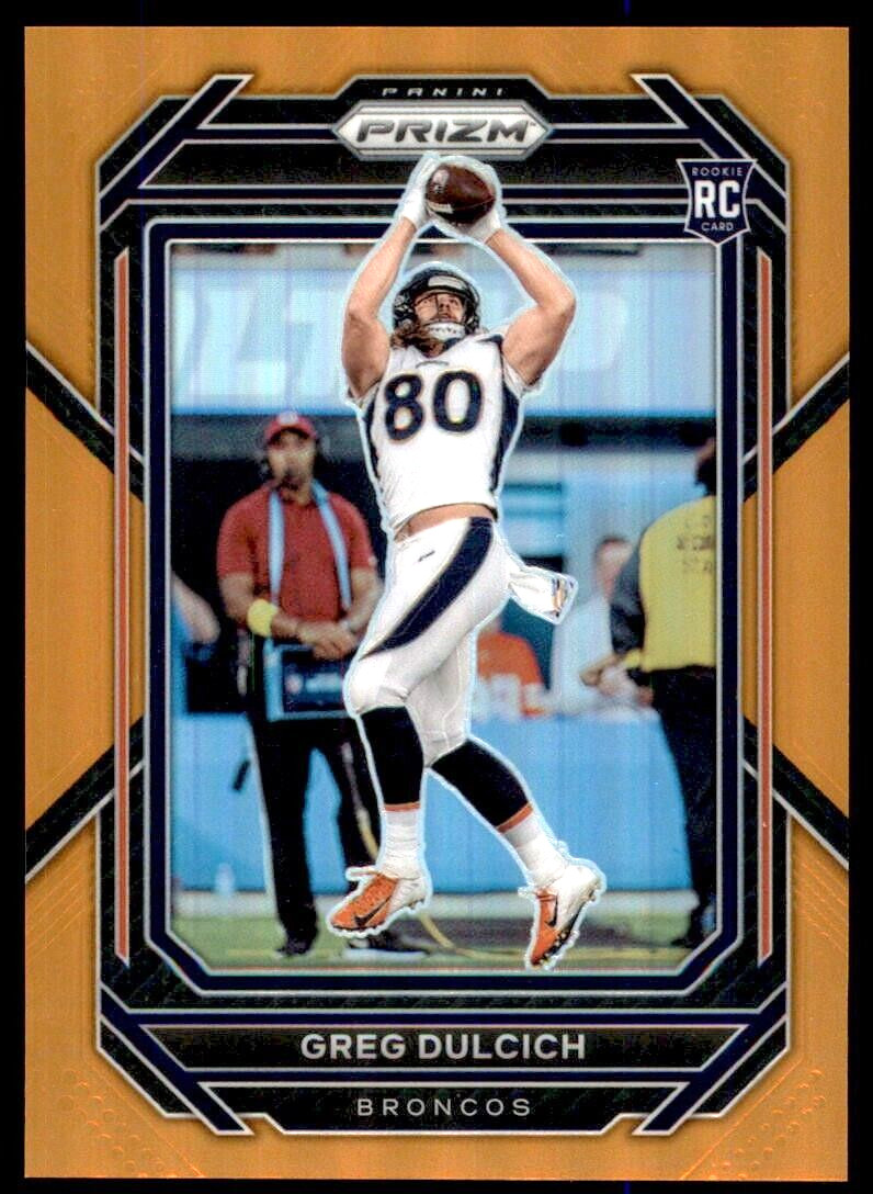 2022 Panini Orange Prizm Rookie RC Greg Dulcich  /249 Broncos #360
