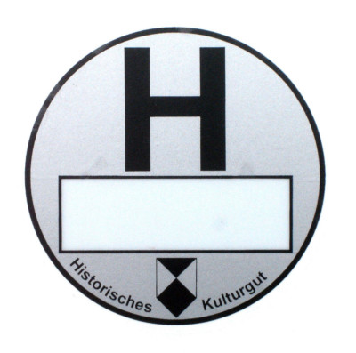 3 St. Umweltplakette Feinstaubplakette Histor. Kulturgut, silber, ADHÄSIONSFOLIE