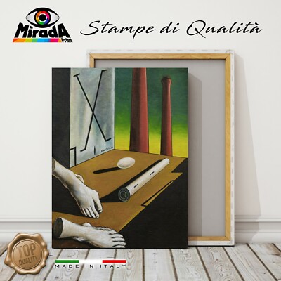 QUADRO Giorgio de Chirico MISTERO DELL'ORTOPEDICO STAMPA TELA CANVAS piede mano