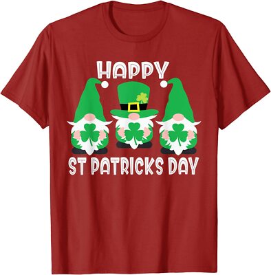 Happy St Patrick's Day Three Gnome Irish Shamrock Unisex T-Shirt