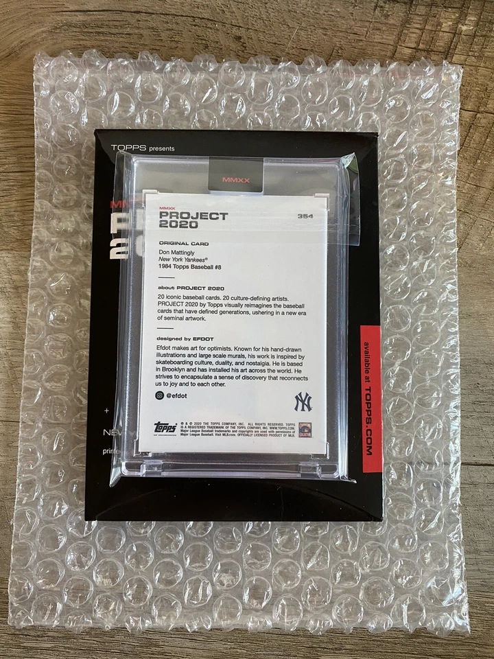 Topps Project 2020 Don Mattingly Card #354 by Efdot - Yankees IN HAND! - Image 2 of 2