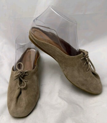 Born Bianca Comfort Slip On Mules Size 6.5 KHELC21 Tan Suede Laced