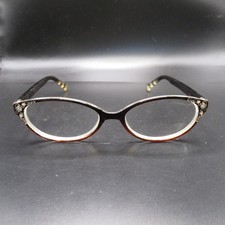 Chic Brown Tortoise Cat Eye Eyeglass Frames Women's Full Rim Floral Detail