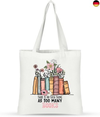 Tote Bag für Book Lovers, Beidseitig Bedruckte Stofftasche, Canvas 