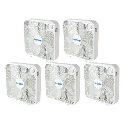 Hurricane 20'' Classic Series Floor Box Fan with 3 Speed Settings, 5 Pack, White