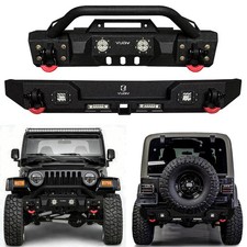 Vijay For 1997-2006 Jeep Wrangler Tj Front Or Rear Bumper W Light And 4xd-ring
