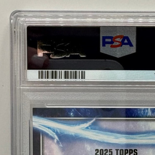2025 Topps Chrome Marvel Studios Clea Charlize Theron Auto Sapphire PSA 9 view 7