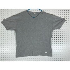 Vintage Calvin Klein V-Neck T-Shirt Gray Cotton Made in USA Large