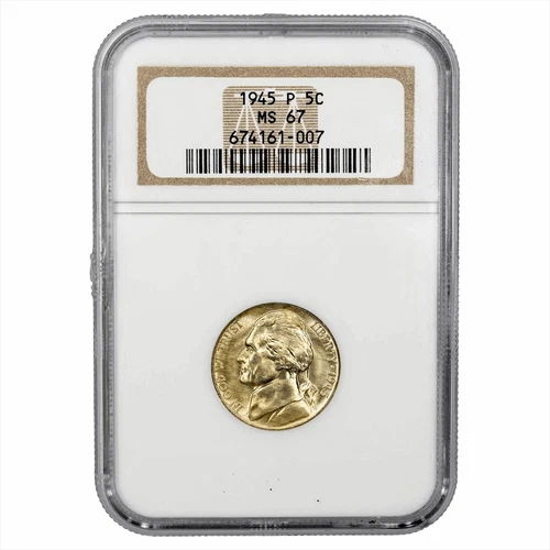 1945P Jefferson War Nickel 5C NGC MS 67