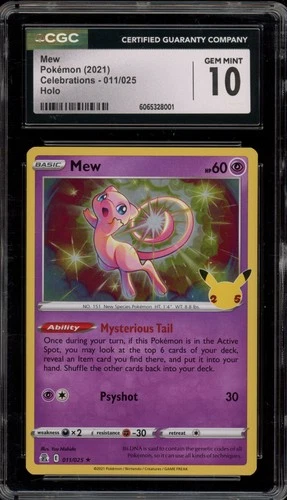 Pokemon Mew Celebrations Holo Rare #011 CGC 10 Gem Mint