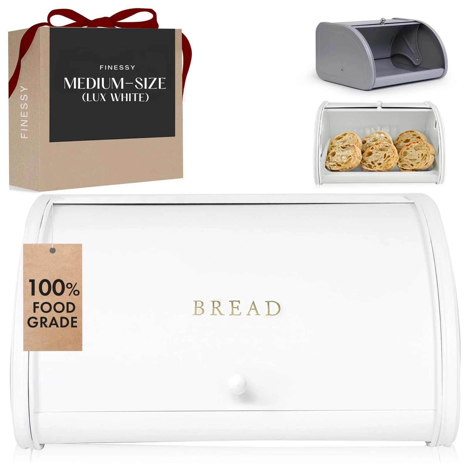 Modern Metal White Bread for Kitchen Countertop for Homemade Loaf Sourdough, ...