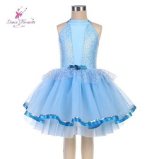 Pale Blue Kid Ballet Costume Dancewear Ballet Tutu Stage Performance Dress