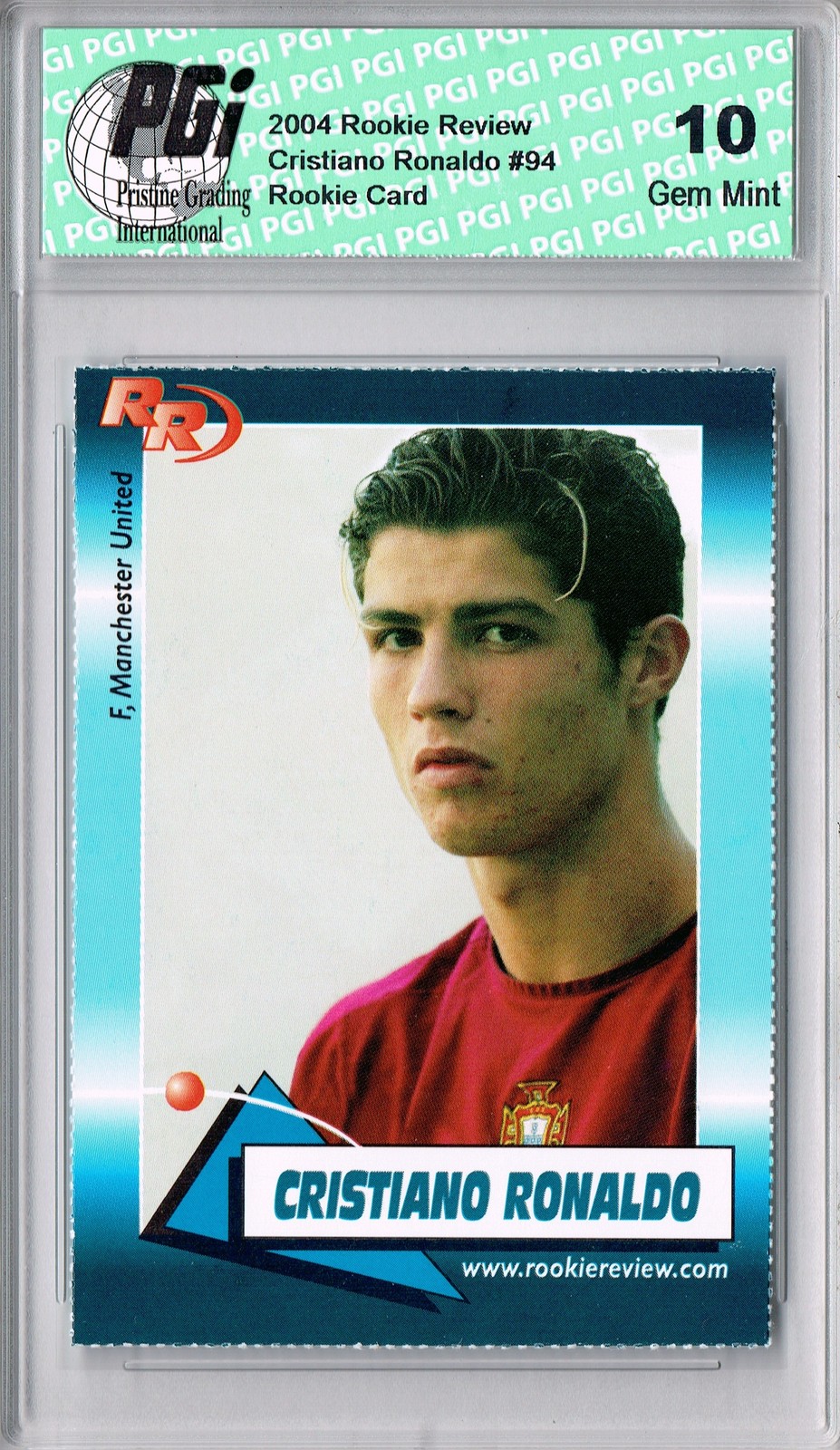 Cristiano Ronaldo 2004 Rookie Review card PGI 10 Portugal Manchester United