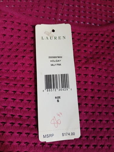 Vestido Lauren Ralph Lauren Pequeño Vacaciones Vaina Tejido Elástico Elegante Nuevo - Imagen 10 de 16