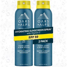 2-Oars  Alps SPF 50 Face  Body Broad Spectrum Sunscreen Spray W/Vit C