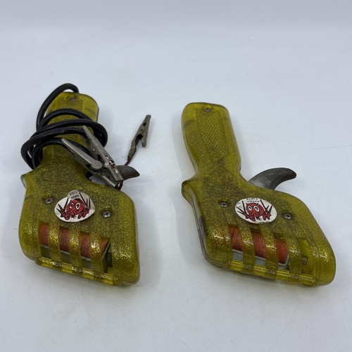 Set of 2 Vintage Parma Tiger Slot Car Controllers Clear Yellow Glitter *UNTESTED - 第 4/7 張圖片