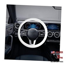 14 Inch Silicone Steering Wheel Cover Soft Anti-Slip Protector White