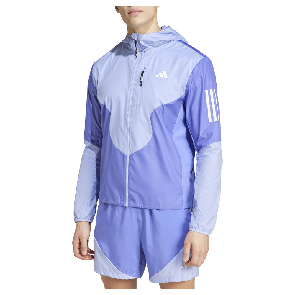 adidas Own The Run Aeroready Full Zip Jacket Mens Blue Casual Athletic Outerwear thumbnail 2