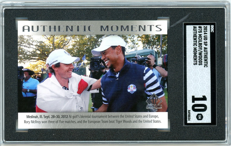 2014 SP Authentic Rory McIlroy / Tiger Woods #75 Authentic Moments SGC 10