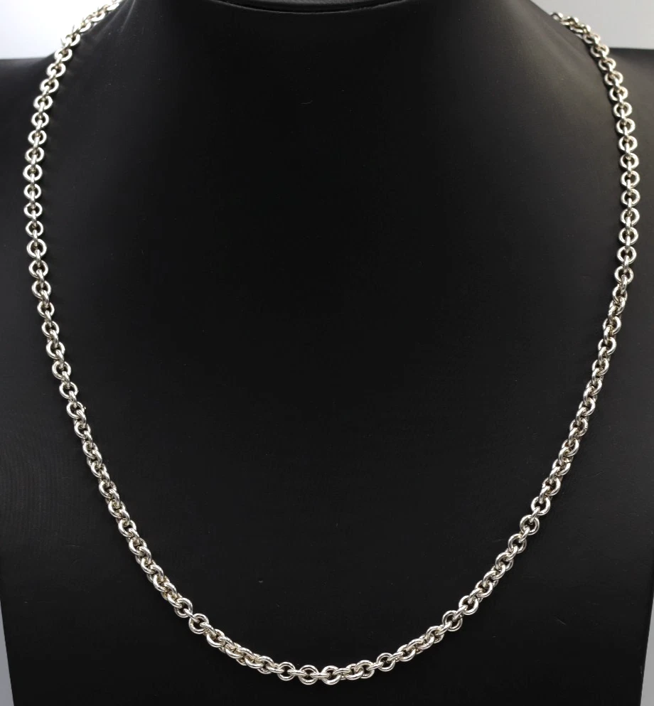 Collana Catena Belcher Argento Collana Catena Belcher In Argento Sterling 925 - Maglia Rotonda Pesante 24 Con Scatola Regalo Catena Heavy Belcher Silver