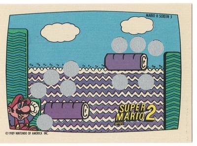 1989 Topps Nintendo Scratch-offs Screen 5 D - Log Jump Super Mario 2