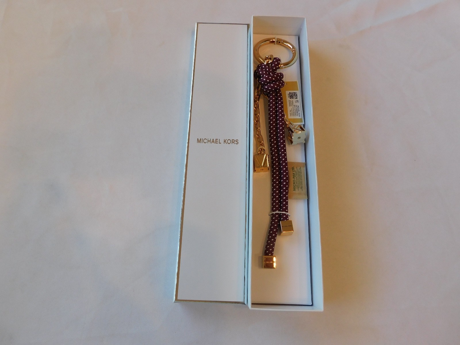 Michael Kors Charm Novelty Mulberry Speckled Cord Charm Quick Release Ring NIB