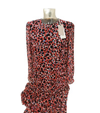 Minted Velvet Sasha Ruched Detail Mid Dress Size 16 UK Multicolour Leopard - WFG