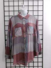 "NEW" LUCKY BRAND / ORG 79.50    SIZE 1X  PLAID / LONG SLEEVE / TUNIC BLOUSE