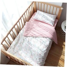 100 Cotton Crib Bedding Set for Toddler Boys Girls,3Pcs Include Duvet Swan