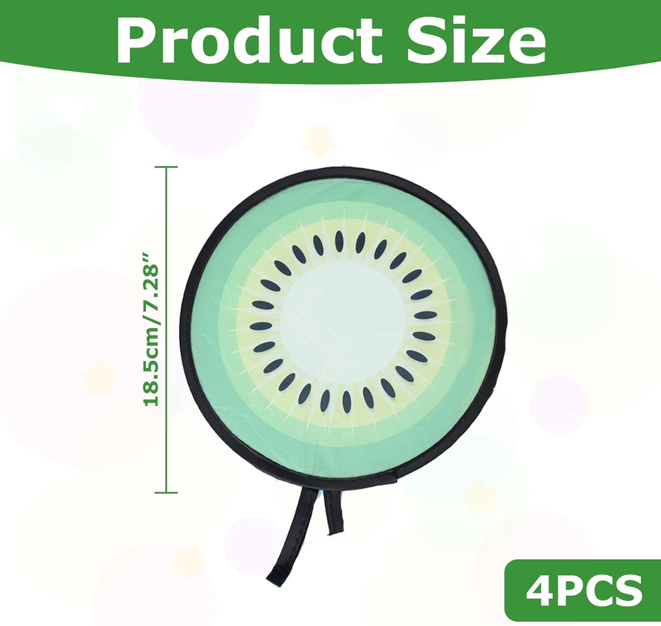 4 Faltfächer Sommer - Handfächer Mit Fruchtmotiven Für Partys & Deko