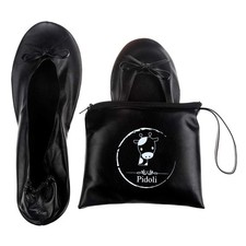 Ballet Flats Shoes -'s Foldable Portable Travel Roll Up Shoes with Pouch Bla...