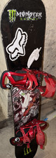 Freestyle Snowboard 135 cm mit roten Bindungen, Monster Energy Fox Anime Design