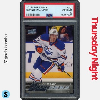 2015 UPPER DECK #201 CONNOR MCDAVID YOUNG GUNS RC ROOKIE PSA 10