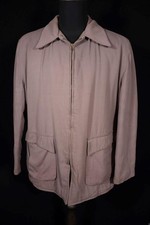 Rare 1950's Pinkish Brown Vintage Long Heavy Gabardine Jacket Size Large