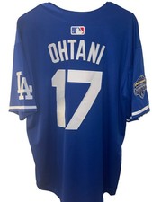 LA Dodgers Shohei Ohtani 17 World Series Champions Jersey Men L NWT Blue