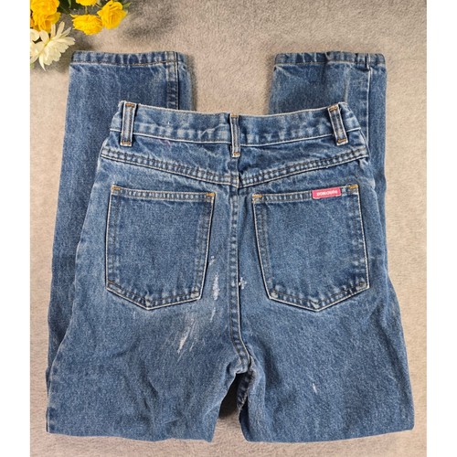 Vintage 90s Bonjour Girls High Waisted Blue Denim Jeans Size 10 100% Cotton Y2K