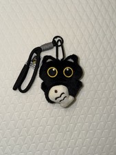 Cute Black Cat Plush Keychain Kawaii Stuffed Doll Bag Charm Pendant Keyring Gift