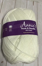 one new skein Annie’s Hook & Needle yarn ivory fine sport weight acrylic
