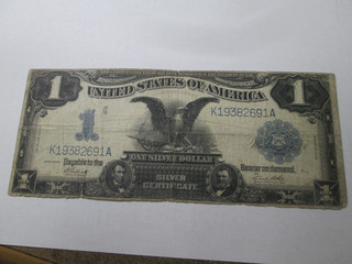 1899 $1 LARGE SIZE NOTE BLACK EAGLE SILVER CERTIFICATE IN FINE CONDITION