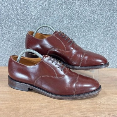 Loake Shoemakers 200/11 Herren UK 8,5 Burgund Leder Oxford Cap Toe Schuhe