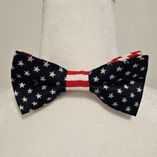 American Flag Bow Tie Stars  Stripes US Flag Patriotic Adjustable