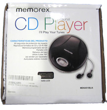 Memorex MD6451BLK Personal CD Player Black with Anti-Skip and Wired Earbuds NEW