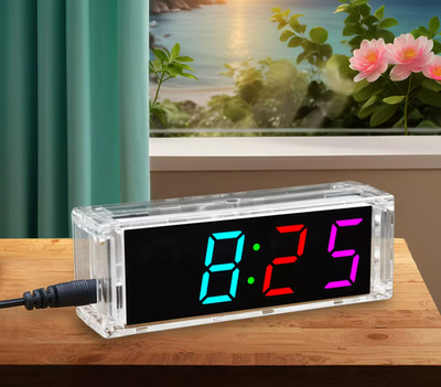 DIY Soldering 5-Inch Desk Clock Kit   Transparent Case, Build Your Own Clock