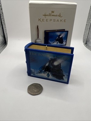 Polarexpress Glocke & Buch Weihnachten Punze Andenken Ornament Neu im Karton