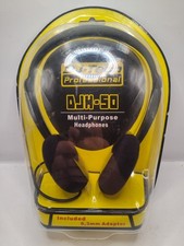 Brand New DJ-Tech DJH-50 Light Weight Multi-Purpose Headphones 34mm Sealed NOS