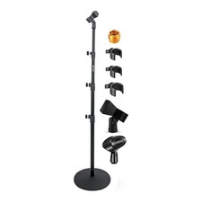5Core Mic Stand Floor Adjustable Round Base Universal Metal Microphone Stands